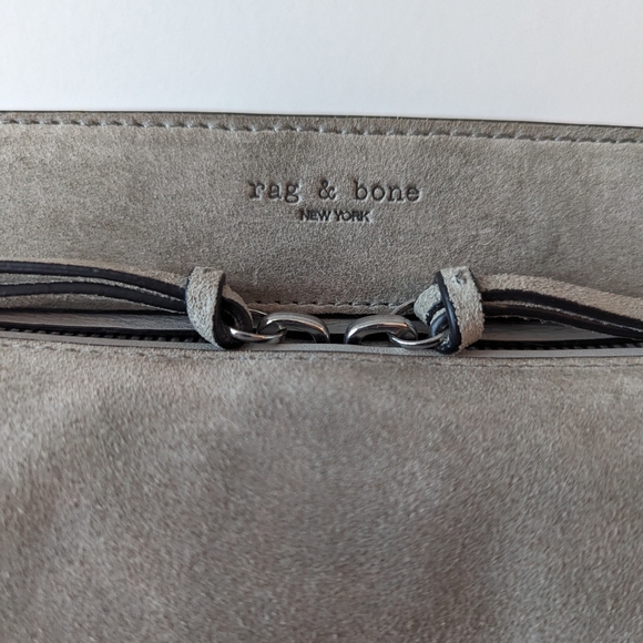 Rag & Bone Grey Suede Chain Link Bag - Picture 7 of 8